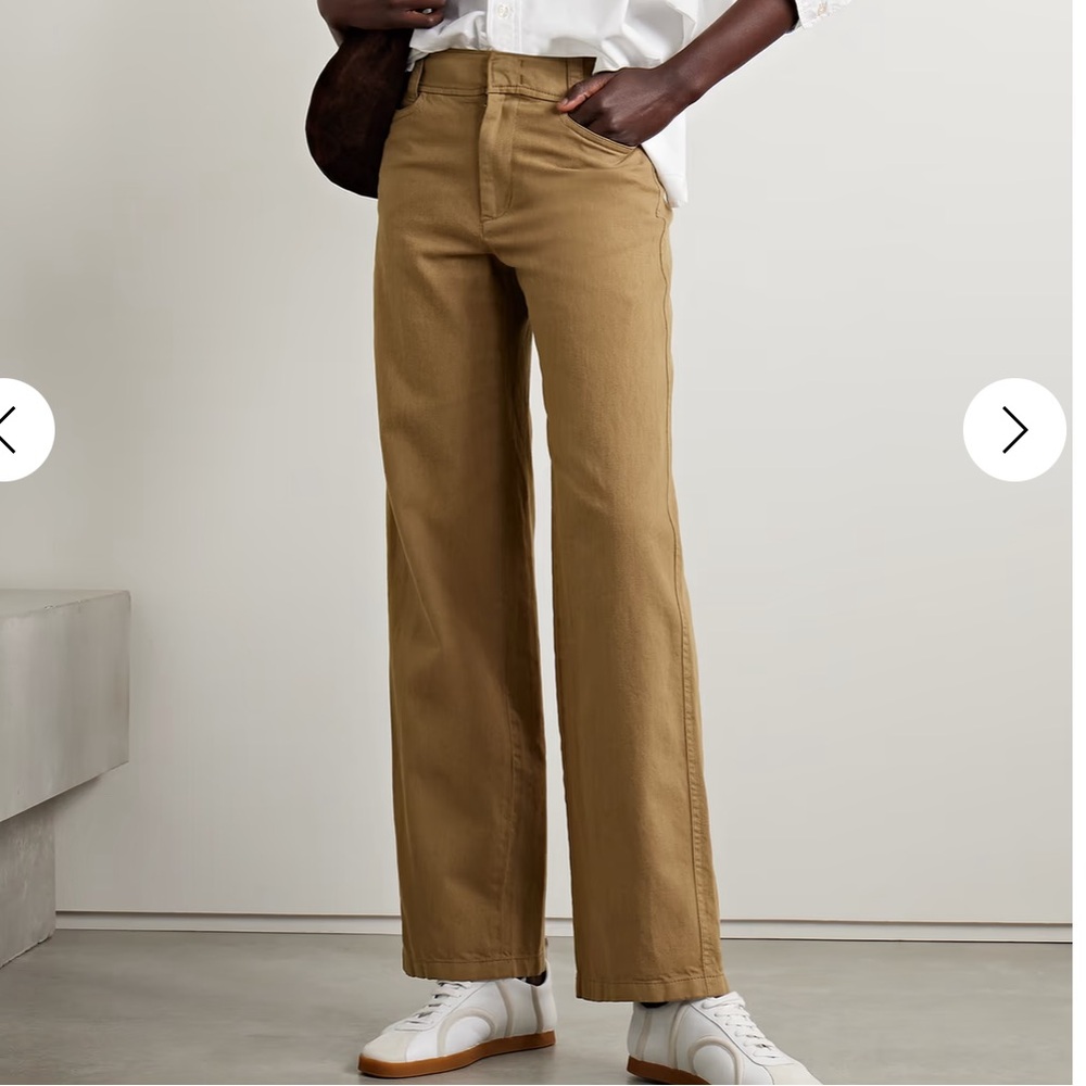 VINCE. Twill High Rise Cotton Linen Straight Trousers size 10